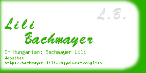 lili bachmayer business card